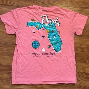 Simply Southern Florida State Pink Short Sleeve Graphic T shirt‎ Size M NWOT